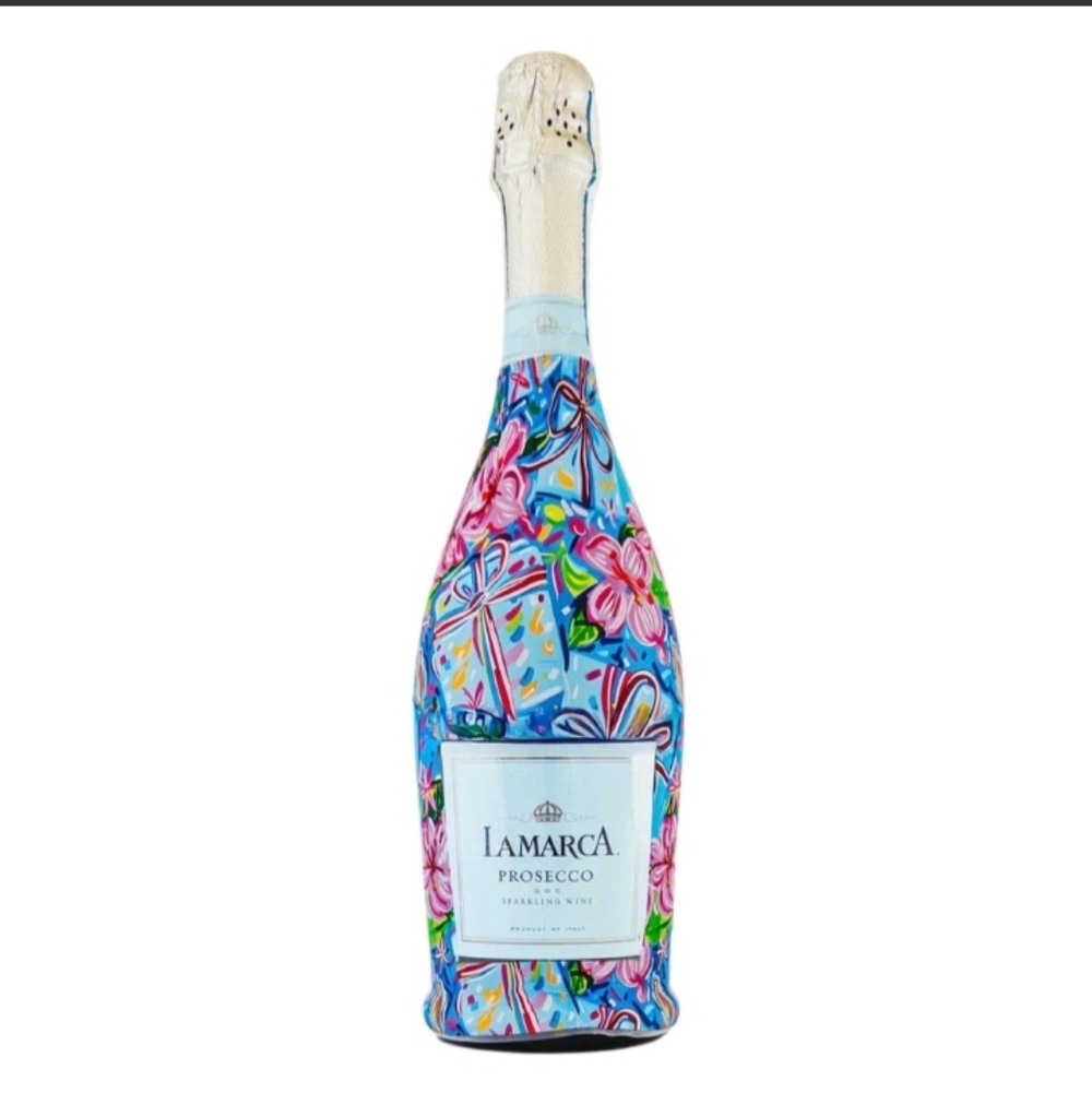 Champagne/Prosecco Bottle Cover/Wrap Preppy Happy Birthday  NWT
